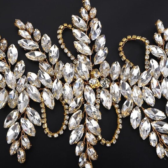 Gold Wedding Hair Vine Rhinestone Crystal Headband Women Girls Bridal Accessorie